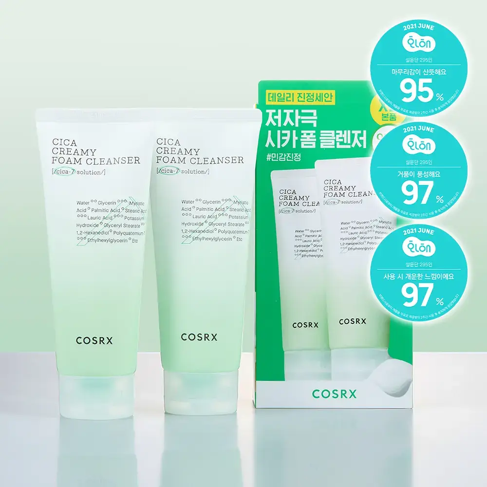 [단독기획] 코스알엑스 퓨어핏 시카 크리미 폼 클렌저 더블 기획 (150ml+150ml)